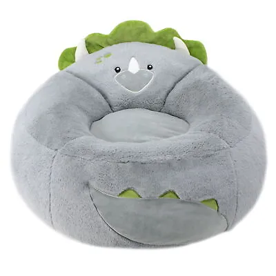 Your Zone Kids Soft Plush Dinosaur Bean Bag Chair Grey • $25