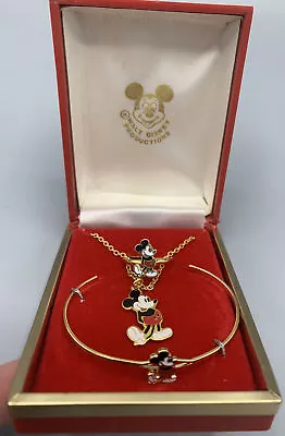 $30 • Buy VINTAGE!  DISNEY Mickey Mouse Children Kids Jewelry SET - In ORIGINAL BOX