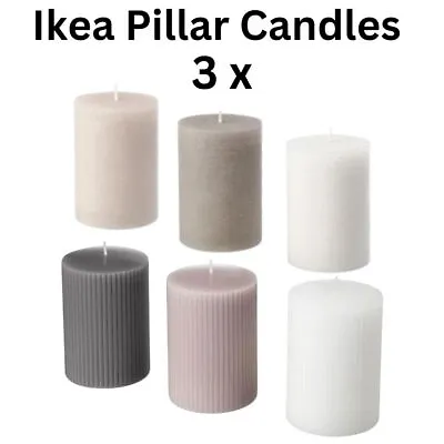 Ikea Scented Candle Pillar Pack Of 3 Home Fragrance New • £12.90