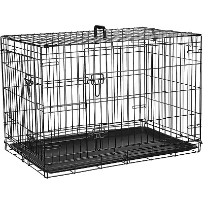 £36.99 • Buy Dog Cage Pet Puppy Metal Training Crate Carrier Black S M L XL XXL