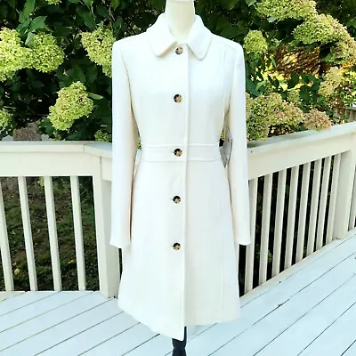 NWT J.CREW Sz 14 Classic Lady Day Italian Wool Womens Vintage White NEW • $195