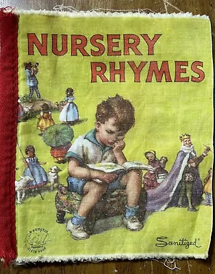 Vintage 1959 Cloth Nursery Rhymes Picture Book The Hampton Publishing Co. • $15