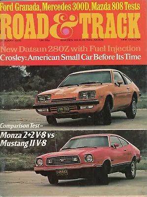 Road & Track January 1975 – Monza 2+2 V8 Vs Mustabg II V8 / Mercedes Benz 300D / • $8.99