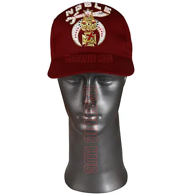 Masonic Gold Tassel Shriner Noble Maroon Baseball Cap Made With Rhinestones • $49.99