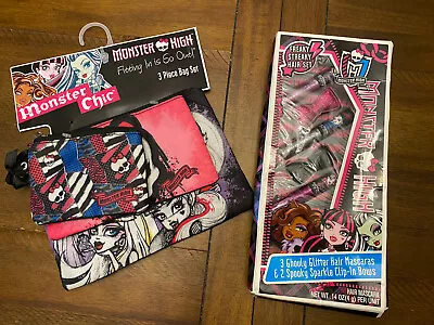 NWT Monster High Freaky Streaky Hair Set Hair Mascara & 3 Piece Bag Set • $14.40