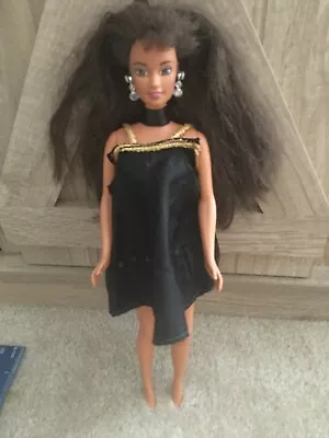 £2.67 • Buy Barbie Doll Dress Maternity Top Handmade Vintage Solid Black Gold Trim Sequin Wo