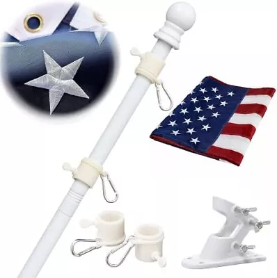 Flag Poles For Outside House With American Flag 3x5 - Flag Pole Kit Includes ... • $28.87