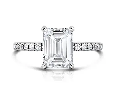 £1237.04 • Buy Lab Grown Diamond Engagement Ring Emerald Cut 1.5 Carats In Platinum