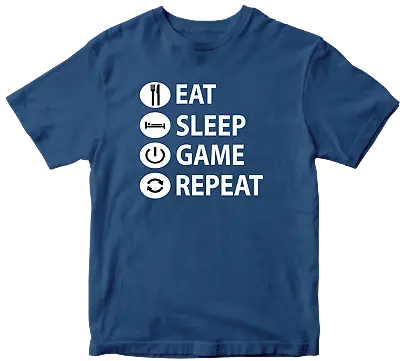 Eat Sleep Game Repeat T-shirt  Pandemic Quarantine Lockdown Relief Funny Gift • £8.99