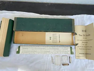 Vintage K&E Keuffel Esser 4081 Slide Rule With Case Manual Box Paper Some Damage • $9.99