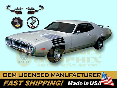 $189 • Buy 1972 Plymouth Road Runner 340 400 440 Tank Tracks COMPLETE Decals & Stripes Kit