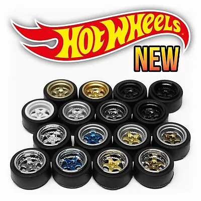 1/64 Scale WORK MEISTER 5 SPOKE Real Rider Wheels Rims Tires Set For Hot Wheels • $7.99