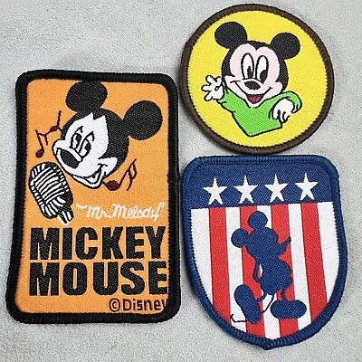 🔥 3 Disney Mickey Mouse Patch Disneyland Cartoon Embroidered Sew On FREE SHIP! • $4.49