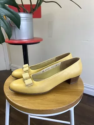 Ladies Salvatore Ferragamo Yellow Slide On Shoes • £29.99