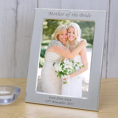 PERSONALISED WEDDING Silver Photo Frame Groom Bride Parents Bestman Bridesmaid • £14.95