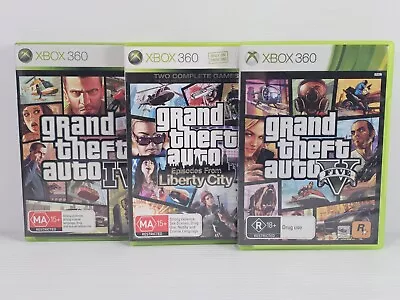 Microsoft Xbox 360 Grand Theft Auto Games Bundle - GTA 5  GTA 4  Liberty City • $32.99