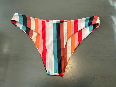 $3.99 • Buy Colorful Striped ZAFUL   Swimsuit Bikini Bottom  Size Medium