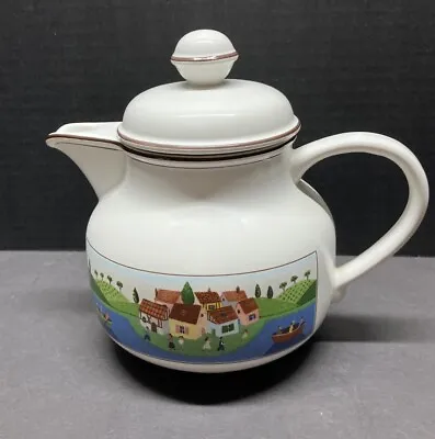 Vintage Villeroy & Boch  Design Naif Teapot And Lid 6.5  Boating Scene • $49.99