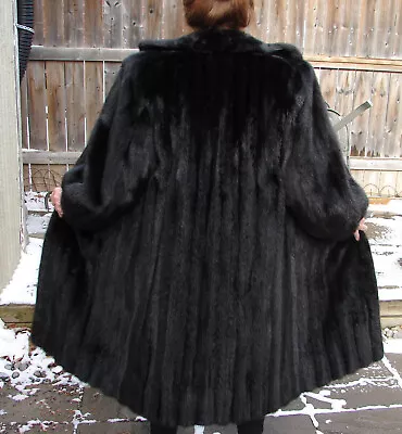 Onyx Black Mink Fur Coat Long STUNNING Small-Medium Female Fully Let Out • $525