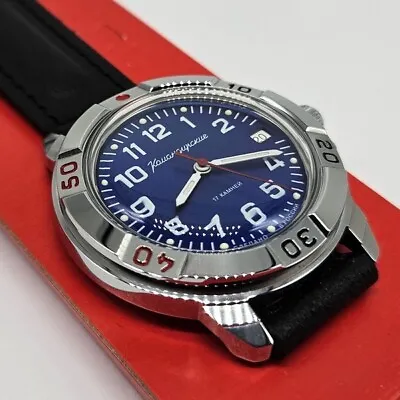 New Vostok Komandirskie 43183B Classic Mechanical Army Men's Watch Blue Dial • $69.90