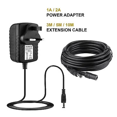 £8.70 • Buy 12V 1A 2A AC DC Power Supply Adapter LED Strip For Light CCTV Camera DCE Cables
