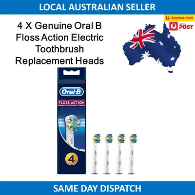$17.98 • Buy 4 X Genuine Oral B Floss Action Electric Toothbrush Replacement Heads