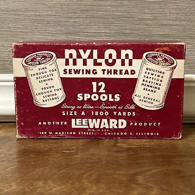 Lee Ward Nylon Thread Box Sewing Spools Vintage No Contents Chicago Illinois • $15.99