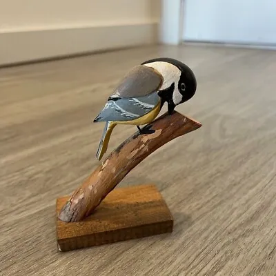 $15 • Buy Vntg Hand-Carved Hand-Painted Bird, Black-Capped Chickadee, W Crossley 1983