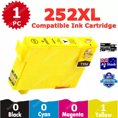 1x Non-OEM 252XL Yellow Ink Cartridge For Epson Workforce WF 3620 3640 7620 7610 • $4.50