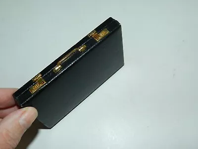 Miniature Briefcase Business Card Holder Gold Hardware ~ Opens ~ Pocket Size • $9.95