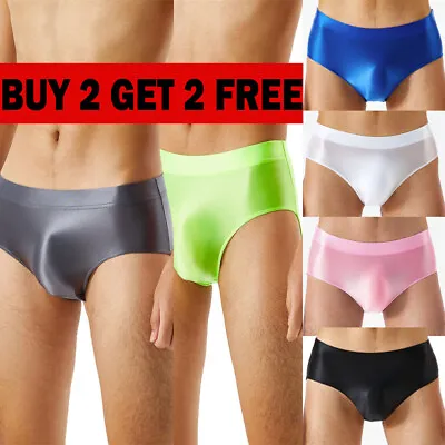 £4.42 • Buy Mens Satin Glossy Wet Look Knickers Briefs Underwear Panties Underpants 7 Colour