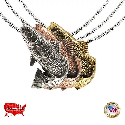 Creative Pewter Designs Redfish Rockfish Jumping Necklace & Pendant S032PEN • $19.99