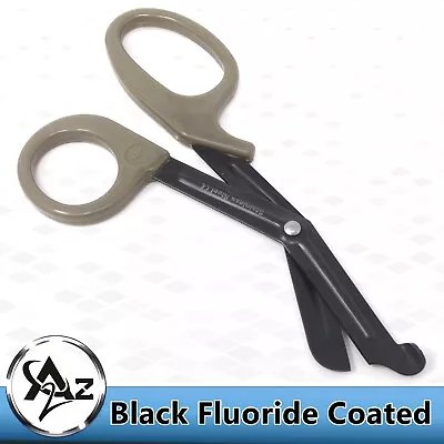 Trauma Shears 7.25  Black Fluoride Coated Blades Paramedic EMT Scissors TAN • $6.99