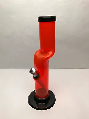 Acrylic 9  Inch Tall Orange Offset (Ice Catcher) Straight HOOKAH WATER PIPE • £22.13