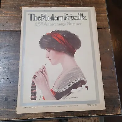 The Modern Priscilla Magazine February 1912 Women's Fashion Book RARE Ads • $20