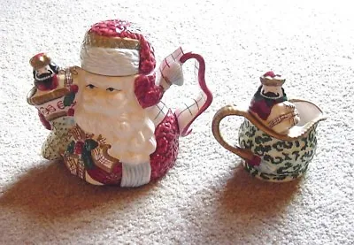 $22 • Buy 2001 Avon Santa Teapot Ceramic Christmas Candy Handle Nutcracker Spout Creamer
