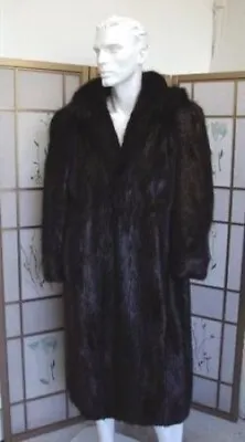 Brand New Brown Long Haired Beaver Fur Coat W/ Hood Men Man Size All • $3666.60