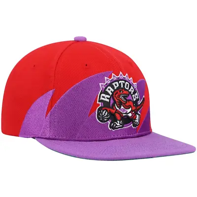 Mitchell & Ness Sharktooth Toronto Raptors Snapback Hat Cap Red Purple • $34.95