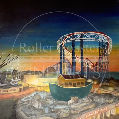 £31.99 • Buy Blackpool Pleasure Beach Sunset Signed Artwork Prints And Canvases A5 A4 A3 A2