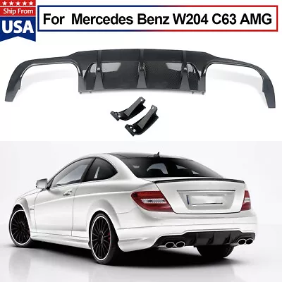 For Mercedes W204 C250 C300 C350 C63 AMG 2012-2015 Carbon Look ABS Rear Diffuser • $167.39