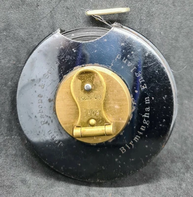 £35 • Buy John Rabone & Sons Vintage Metal Cased 50' Tape Measure (No. 4351)