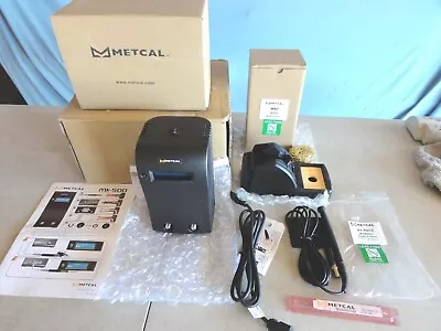 NEW Metcal MX-500P Dual Soldering Station W/Stand Mx-H1-Av Soldering Iron W/Tip • $450