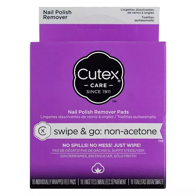 4 Pack Cutex Swipe & Go Non-Acetone Nail Polish Remover Pads 10 Ct • $20.02
