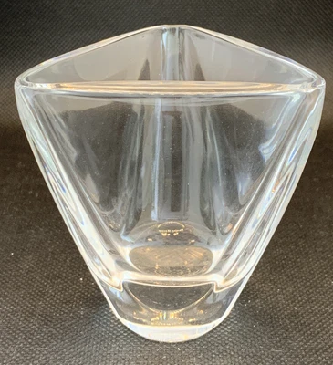 $20 • Buy Vintage Val St Lambert Crystal Triangular Vase Art Glass Signed 3” T