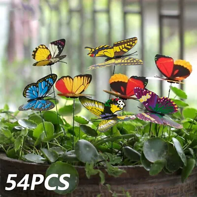 Garden Butterflies On Sticks Dragonflies Stakes Art DIY Yard Decoration .L7 • £9.36