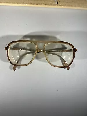 Vintage 80s Nerd Aviator Glasses .. Tan  • $20