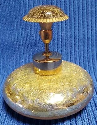 Vintage DeVilbiss Mercury Glass Gold Crackle Perfume Bottle Spray • $9.99