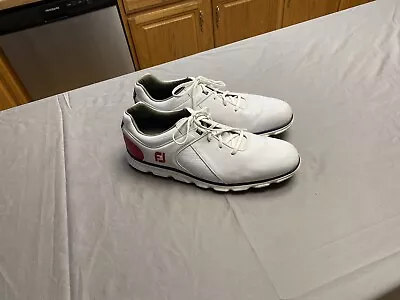 FootJoy FJ Pro SL Golf Shoes Men’s 13 M White & Red Spikeless Golf Shoes • $42
