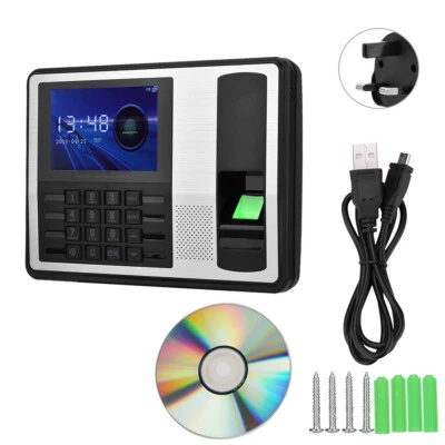 £71.41 • Buy (UK Plug)AUNC Clocking In And Out Machine Fingerprint Time Clock T9 Input