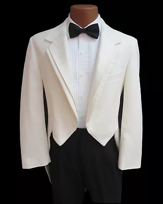 Men's Oscar De La Renta Ivory Tuxedo Tailcoat With Satin Notch Lapels 54R • $64.95